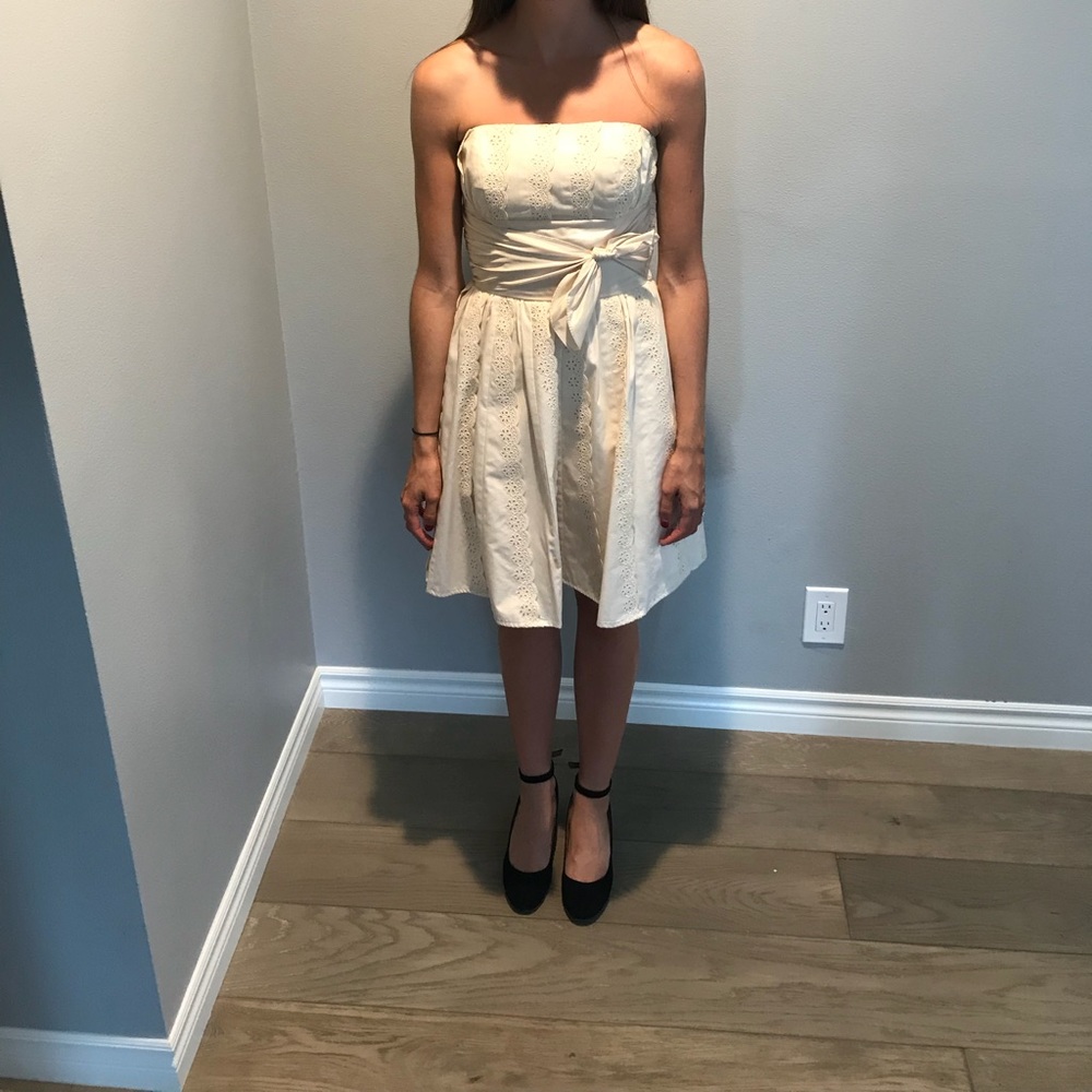 Betsey Johnson Eyelet Strapless Dress